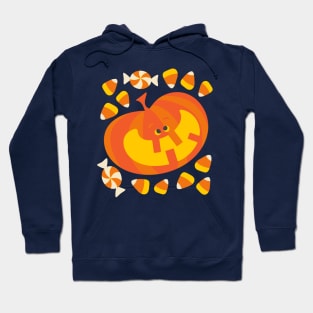 JOLLY JACK O' LANTERN Cute Funny Laughing Halloween Pumpkin with Candy - UnBlink Studio by Jackie Tahara Hoodie